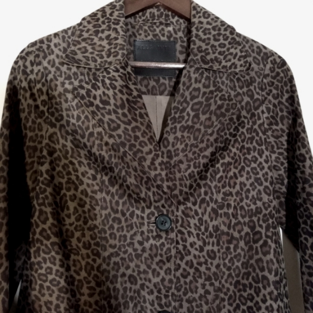 All Saints Leopard Print Trench Coat